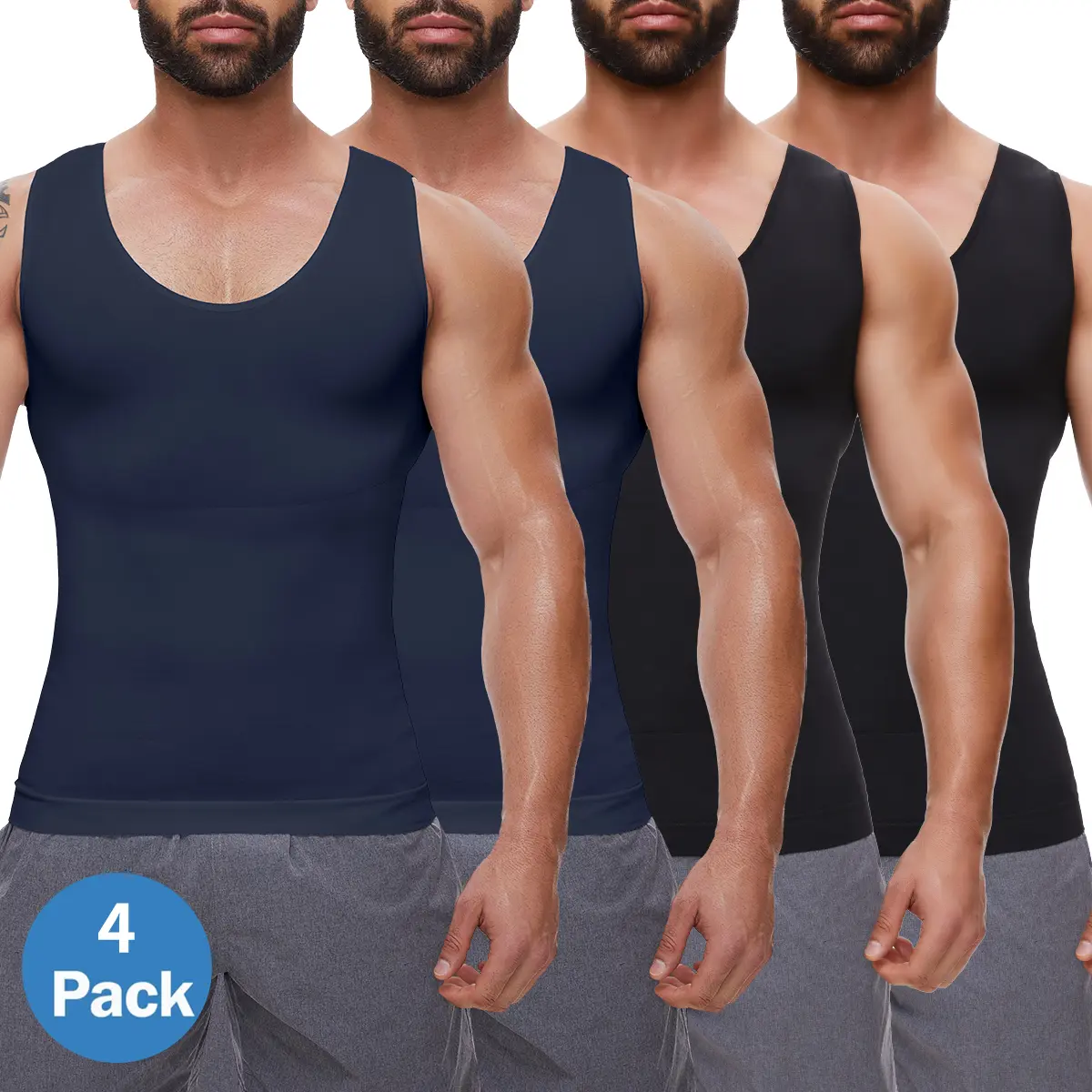 Black (2 Pack)+Navy Blue (2 Pack)