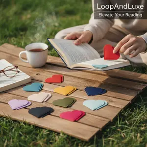 30 Packs Leather Heart Book Marks for Reading Women - Cute Bookmarks for Book Lovers - Unique Gifts for Women (Solid Color)