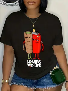 100% Cotton Unisex Funny Homies for Life Weed T-Shirt
