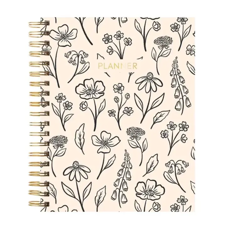 Elyse Breanne Design Undated Planner for Office Stationery Supplies & Time Management Solutions - Monthly/Weekly Calendar, Note Pages, Coloring Pages, Habit Tracker, Sticker Sheet, Built-in Folder, Soft Touch Hardcover, 8.5x11" or 7x9" Recycled Paper