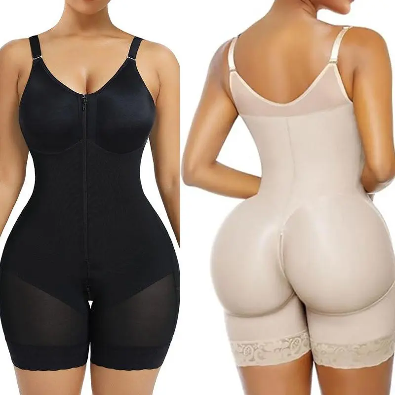 GASOUL Colombianas Shapewear Tummy Control & Butt Lifter with Zipper Crotch Detachable Shoulder Strap for Adjustable Fit