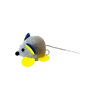 Interactive Pull String Vibrating Plush Mouse Cat Toy, Self Play Entertainment Pet Companion, Soft Durable Indoor Cat Chew & Play Toy
