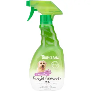 TropiClean Dog Detangler Spray Dematting, Leave in Conditioner, Perfect for Doodles & All Coat Types, Sweet Refreshing Scent, Made in the USA, 16 oz.