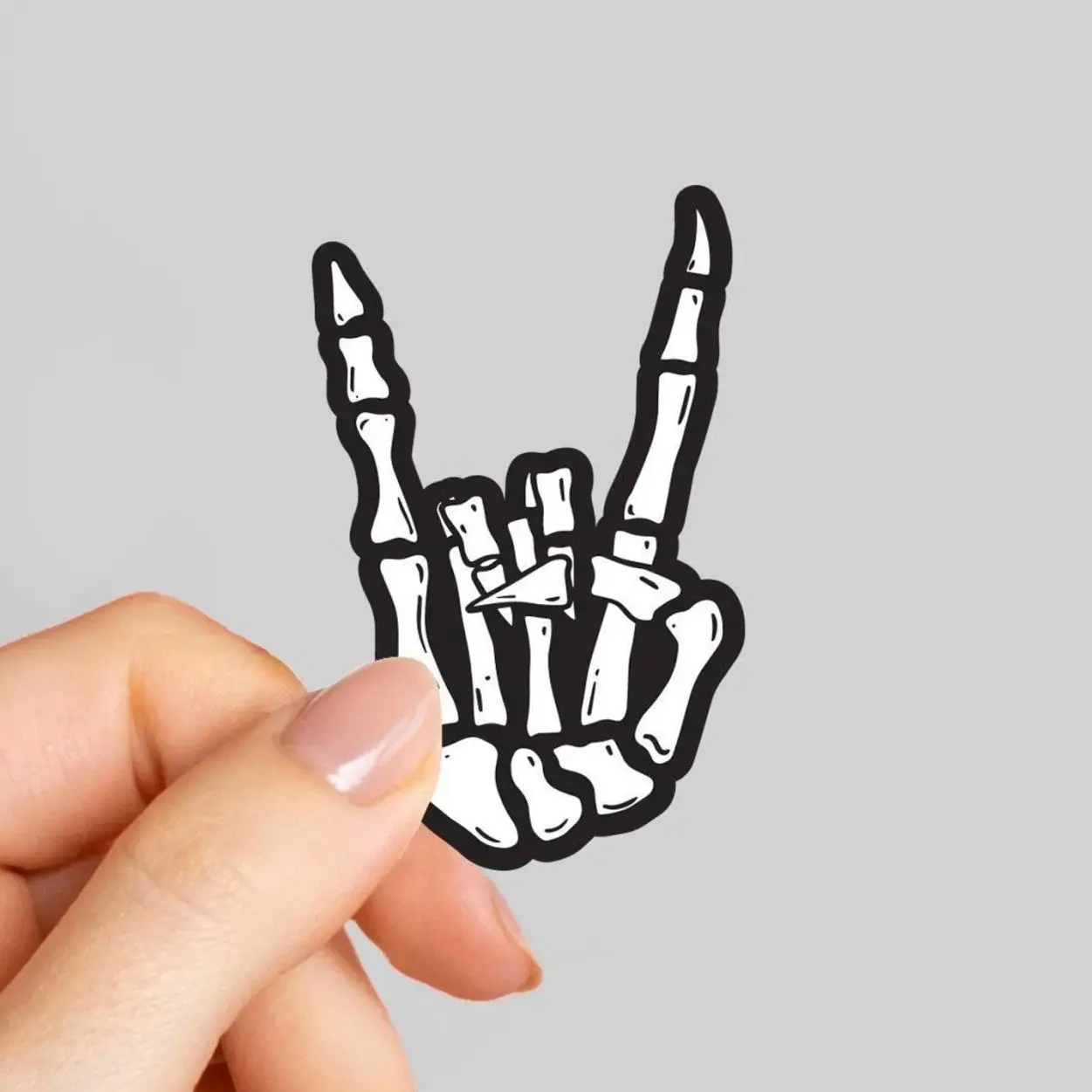 Rock Skeleton Sticker, Skeleton Sticker, Rock and Roll Sticker, Skeleton Hand Sticker, Laptop Sticker, Water Bottle Sticker