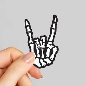 Rock Skeleton Sticker, Skeleton Sticker, Rock and Roll Sticker, Skeleton Hand Sticker, Laptop Sticker, Water Bottle Sticker