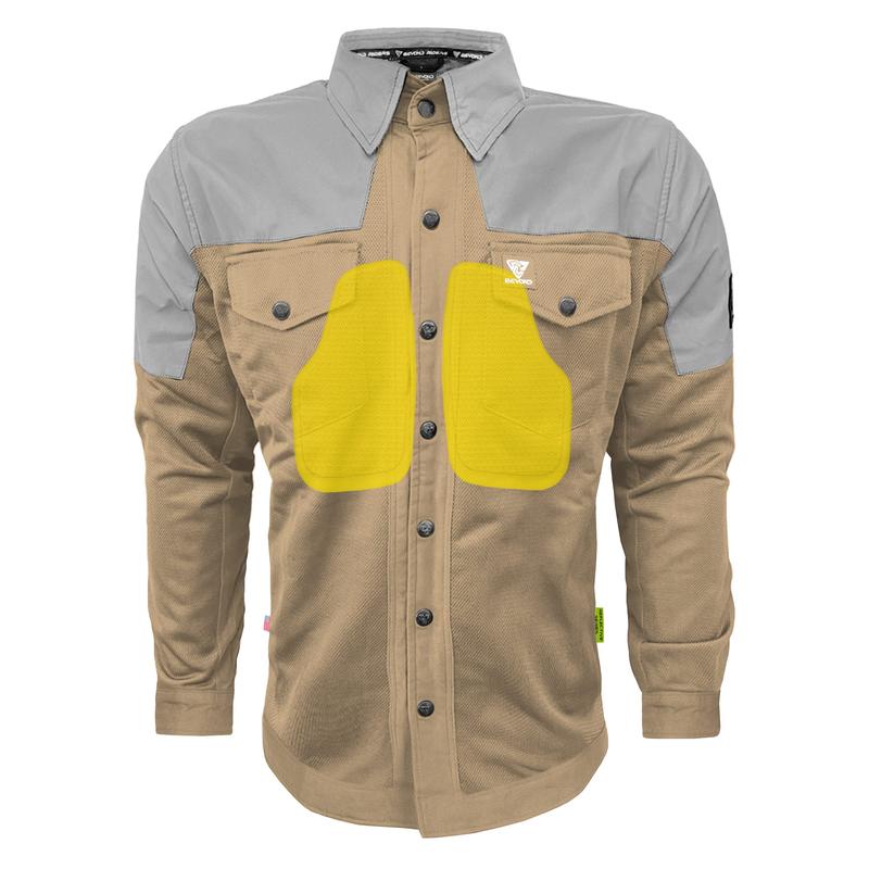 Summer Mesh Reflective Shirt Camel Eclipse - with Pads