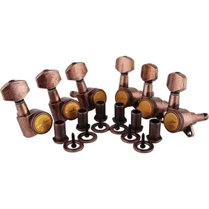 Guitar Locking Tuners (6 for Right) - 1:18 Lock String Tuning Key Pegs Machine  Replacement for ST TL SG LP Style Electric, Folk or Acoustic Guitars - Antique Bronze