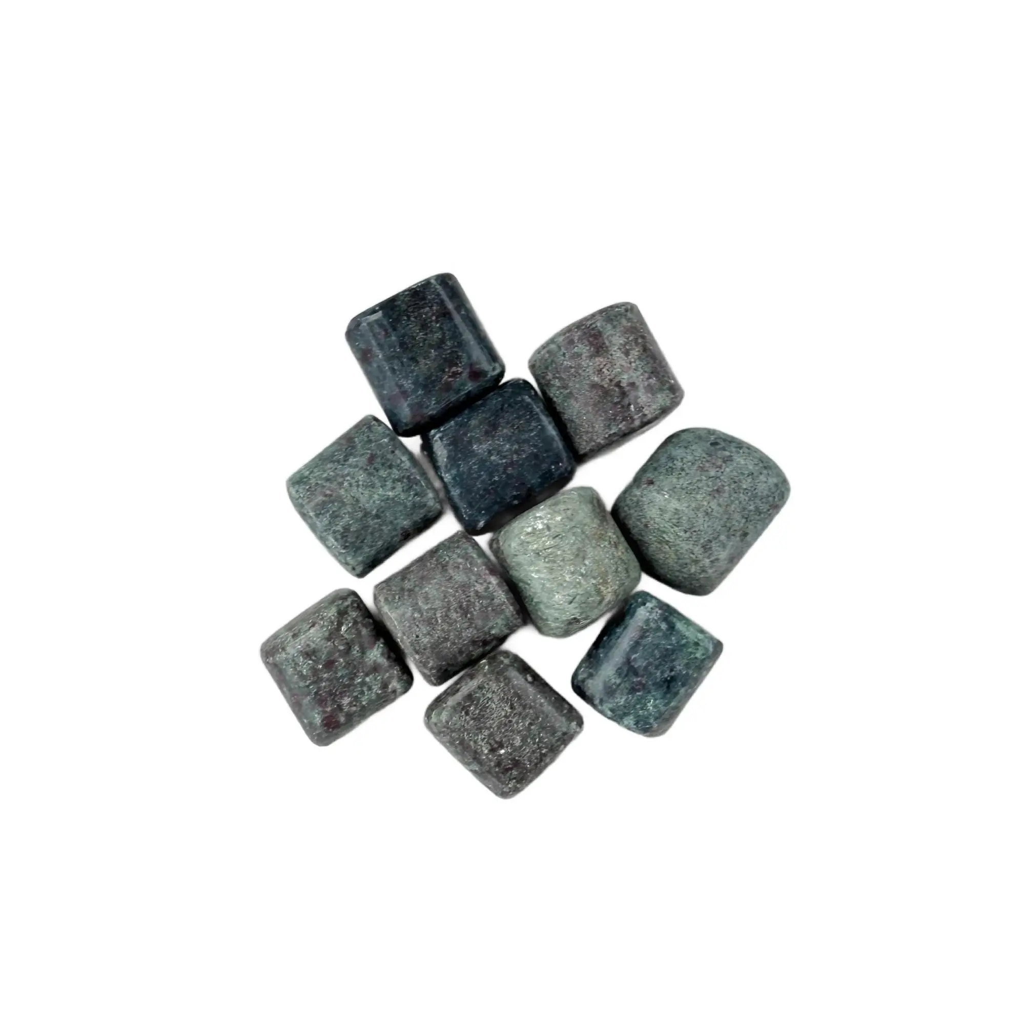 1.5 in 1-Piece Hand-Tumbled Natural Smooth Ruby-in-Kyanite Stone - Home & Religious Decor, Meditation Aid for Heart, Throat, Root Chakras with Clarity, Courage, Passion, Vitality, Energy Alignment, Grounded Intention Benefits, Heart, Throat, Root Chakras,