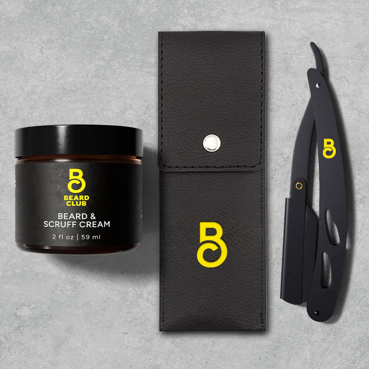 Beard Club Straight Razor Kit - Straight Edge Razor, Case + Beard Cream Beard Club Straight Razor Kit - Straight Edge Razor, Case + Beard Cream