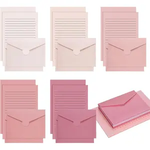 100 Pcs Lined Stationery Paper and Envelopes Set Includes 50 Letter Writing Paper 50 Envelopes for Office, 5.5 x 8.25 Inch Dusty Rose