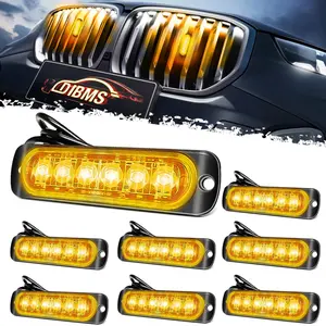 DIBMS LED Strobe Warning Lights - Amber Yellow Emergency Flashing Light for Car Truck Van Off Road Vehicle ATV SUV amber  car  lights