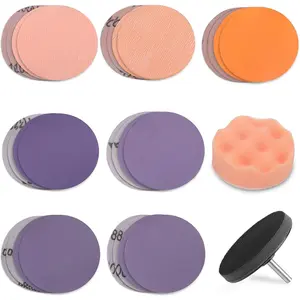 Car Headlight Restoration Kit, 3 inch Car Headlights Lens Polishing Sanding Discs with 3 inch Buffing Polish Pads for Drill, 30 Pc Car Headlight Restorer and Renewer Kit