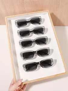 Unisex Casual Tinted Lens Sunglasses, Trendy Casual Rectangle Frame Sunglasses for Everyday Use, Fashion Accessories for Outdoor Activities, Modern Trendy Sunglasses