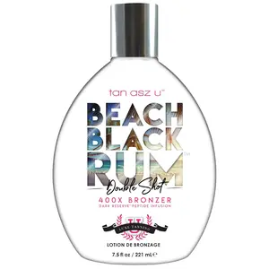 Tan Asz U Beach Black Rum Tanning Lotion, Double Shot 400X Bronzer, Dark Reserve Peptide Infusion, Luxe Indoor Tanning Lotion with Coconut Water & Algae Extract, 13.5 Fl Oz