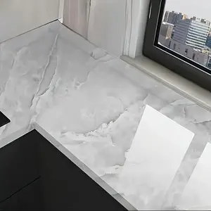 1 roll [23.62 * 393.70 in ] marble decal, marble pattern wallpaper, self-adhesive peelable decal for kitchen countertop cabinet furniture, waterproof decal, kitchen decor marble decal, greaseproof decal, kitchenware