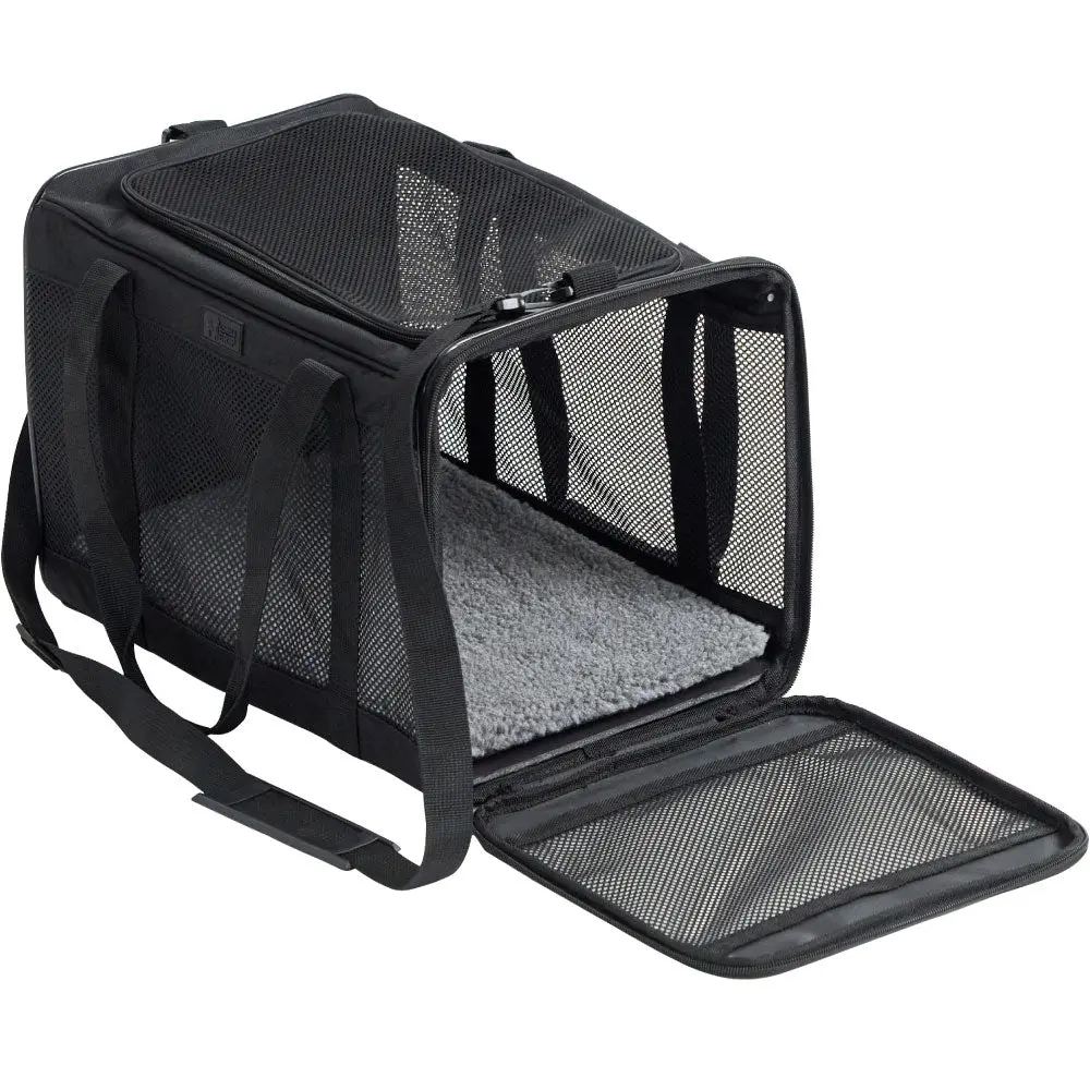 GORILLA GRIP Cat Carrier Travel Bag Up to 15 Lbs, Soft Collapsible Small Dog Carriers, Top and Side Entry Breathable Mesh, Grip Feet on Underside, Cozy Washable Waterproof Pad, Portable Kennel