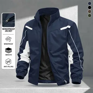 Men's Casual Windproof Quilted Stand Collar Jacket, Durable Surface, Comfortable and Breathable, Suitable for Riding, Sports, and Daily Commuting, Ideal for Spring and Summer Wear Coats