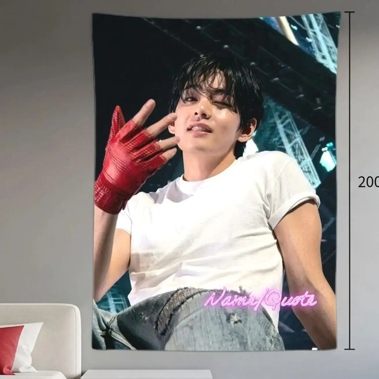 Taehyung Hanging Tapestry | Bantan Boys | Personalized Wall Art | Polyester Fabric | Ship Flag Banner