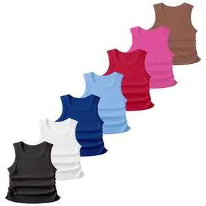 Women's Solid Color Ribbed Sports Tank Top, Breathable Comfortable Sleeveless Top for Yoga Gym Workout, Ladies Sportswear for All Seasons, Activewear, Workout Clothes Women, Gymclothes, Athletic Top, Breathable Workout Tops, Fitness Running Tops, Gymswear