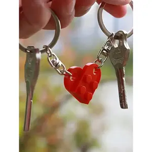 Creative Heart Design Keychain Pendant, 2pcs Couple Keychain for Daily Clothing Decor for Women & Men, Trendy All-match & Exquisite Keychain for Birthday Gift, Trendy Cute Keychain