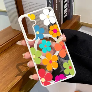 Colorful Blooms Advanced fashion giftMagnetic Case for Samsung Galaxy S24 Plus S25 Ultra S23 FE Ultra S22+ Shockproof TPU Premium Stylish Durable Protection Case