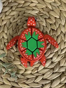 3D Printed Sea Turtle Fidget Clicker Stress Toy and Keychain