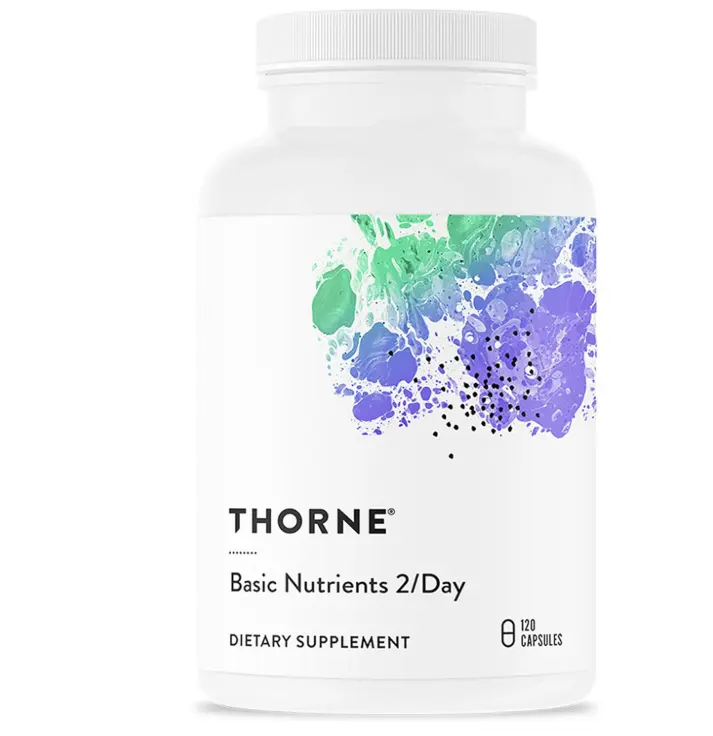 THORNE - Basic Nutrients 2/Day - Comprehensive Daily Multi-Vitamin with Optimal Bioavailability - Vitamin & Mineral Formula - Third-Party Certified - Gluten, Dairy & Soy-Free