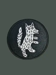 Velcro Patch Wolf Black & Silver