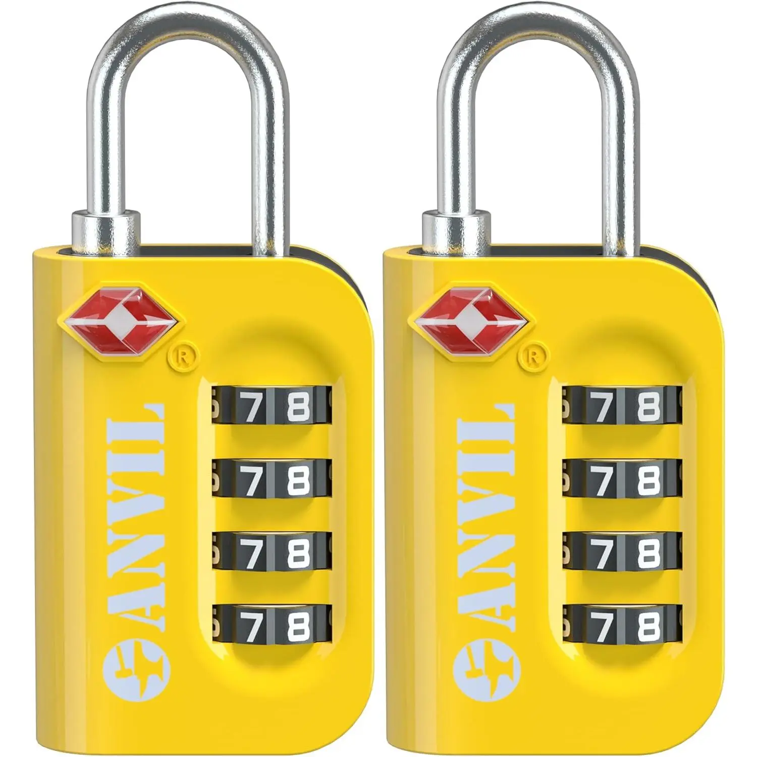 4 Digit Combination, 10,000 Combinations, Easy-Read Password Window, Travel Lock for Suitcases, Backpacks, Gym & Student Lockers, Baggage anti-theft