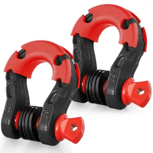 【Summervibes】VEVOR 3/4" D-Ring Shackle, 2 Pack Alloy Steel Shackles 66139 lbs (30 Ton) Break Strength with 7/8" Screw Pin, Isolators & Washers, Heavy Duty Off Road Vehicle Recovery Shackle for Jeep Truck, Black