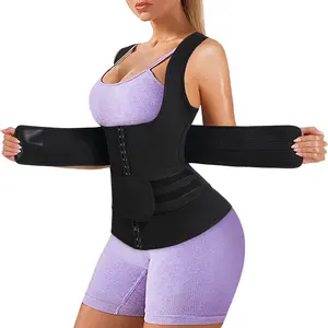 ZOPEUSI 3-in-1 Sauna Sweat Faja Vest for Women - Hot Neoprene Waist Trainer with Adjustable Strips - Shapewear & Sports Girdle - Black - Womenswear
