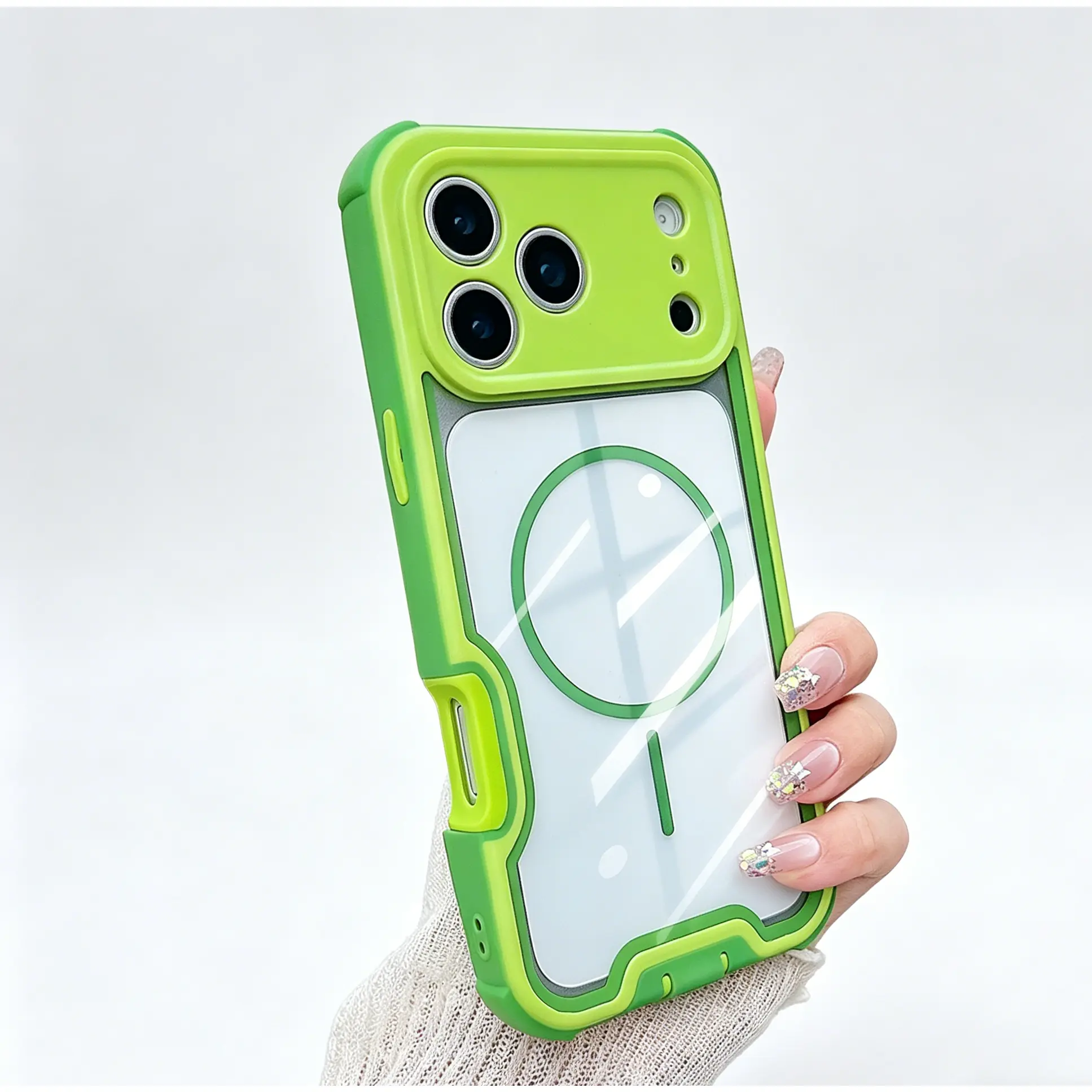 Shockproof Case for iPhone 17 Pro Max 16, 15, 14, 13, 12, 11 Magnetic Phone Case  Military Grade Drop Protection, MagSafe Compatible, Rugged Clear Cover with Colorful Bumper