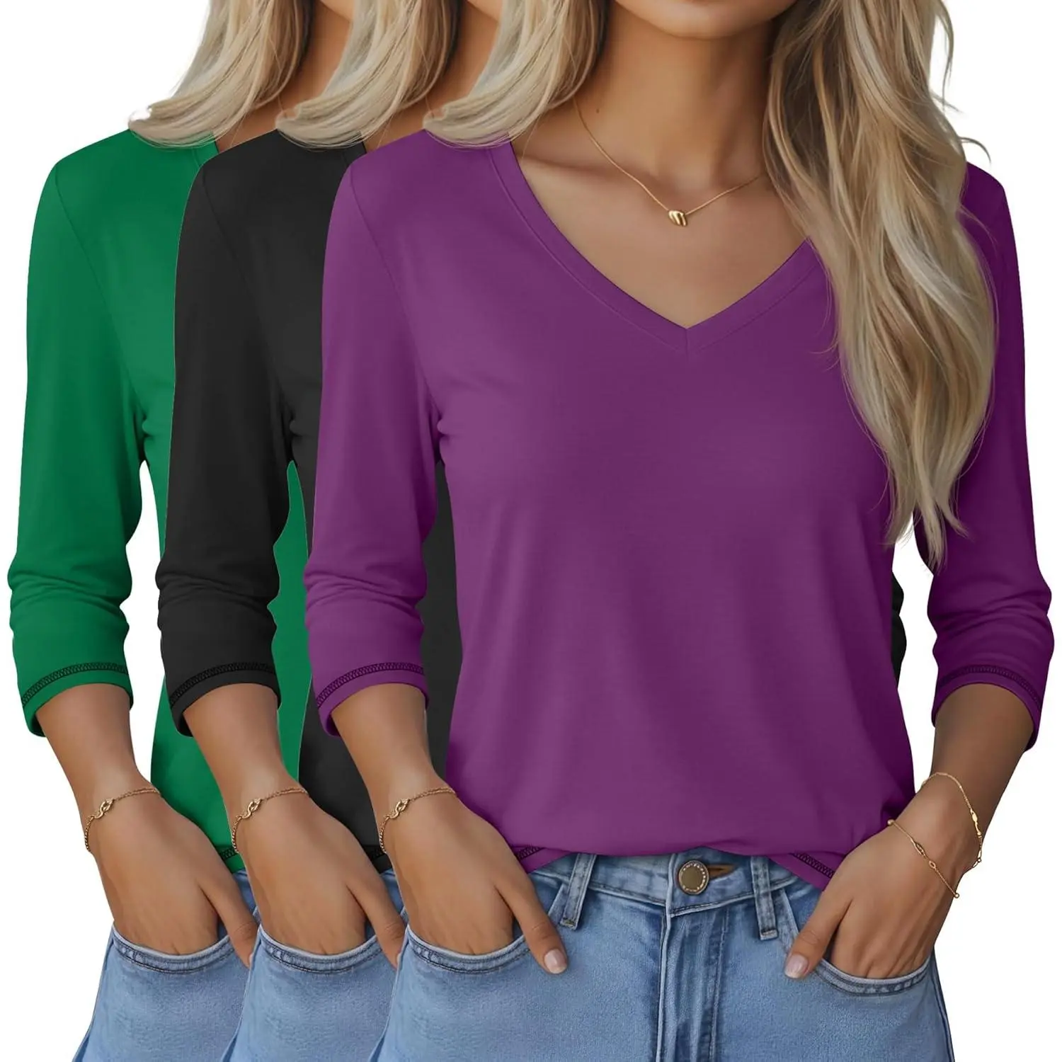 Green, Purple, Black
