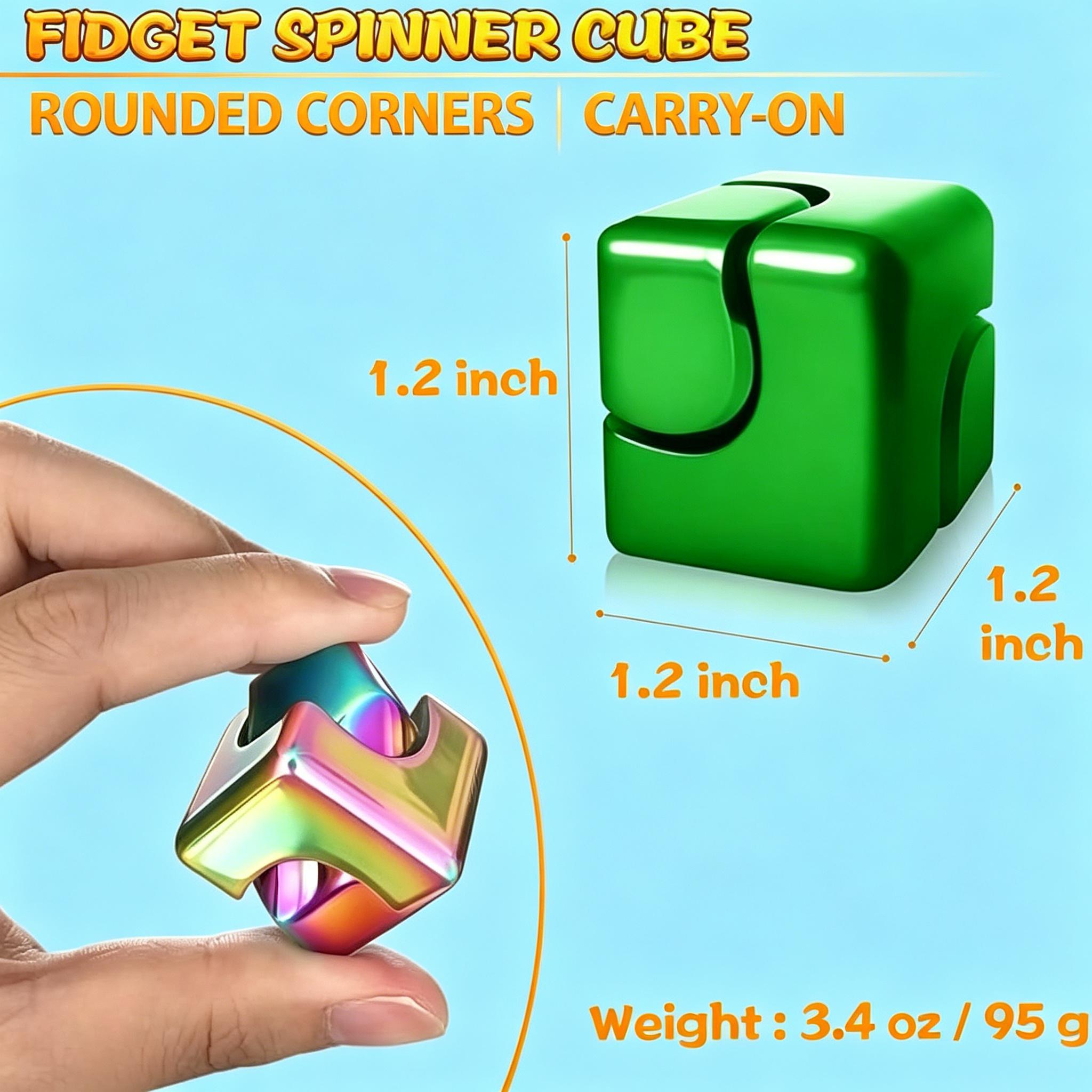 Fidget Spinner Cube Toys for Adults & Teens, Metal EDC Cool Desk Gadget, Anxiety Stress Relief Sensory Fidget Toy, ADHD Finger Toy, Easter Basket Stuffers & Valentine Gift for Boys