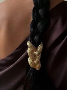 Women's Braided Metal Hair Tie with Tail Hook, High Elasticity Hair Accessory, Multifunctional Hairstyle Band, Rubber Bands, Home Beauty Decor, Elastic Band Scrunchie
