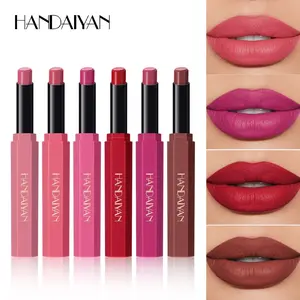 Handaiyan Matte Portable Lipstick, Simple 6 Color Foggy Lipstick, Compact Makeup, Intensely Pigmented, Long-Lasting, Perfect for Daily Use
