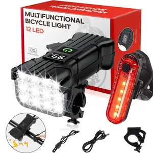 USB Rechargeable LED Bike Light Set - Front and Rear Waterproof Cycling Lamps with Horn, for Sports & Outdoor Cycling Equipment Needs