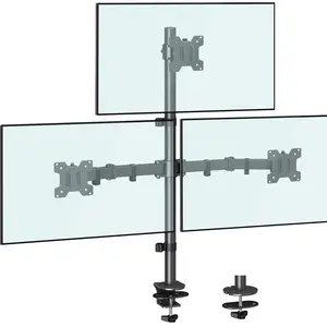 MOUNTUP 17"-32" Triple Monitor Stand for Desk Holds Up to 17.6 lbs per Arm, MU3005