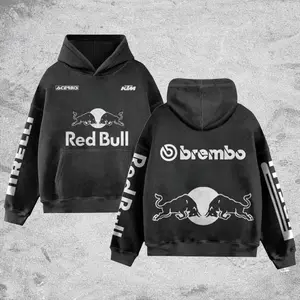 Brembo Redbull Racing Retro Unisex Washed Hoodie Hoodie Motor World Champion Enthusiast Apparel Streetwear Helmet Racing Team Super Motorsports Clothing Riders Motocross Off-Road Dirt Bike Fan Gear Cotton For Motor Fan