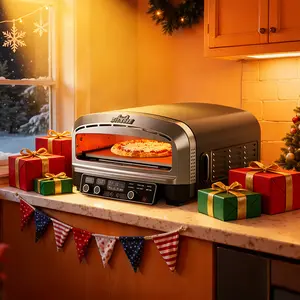 BIG HORN OUTDOORS 14‘’ Pizza Oven Indoor,  Heats up to 800°F, Electric Countertop Pizza Oven with 6 Modes, Flip-Up Design Pizza Cooker for Home Kitchen, Restaurants, Parties  TikTokShopBlackFriday