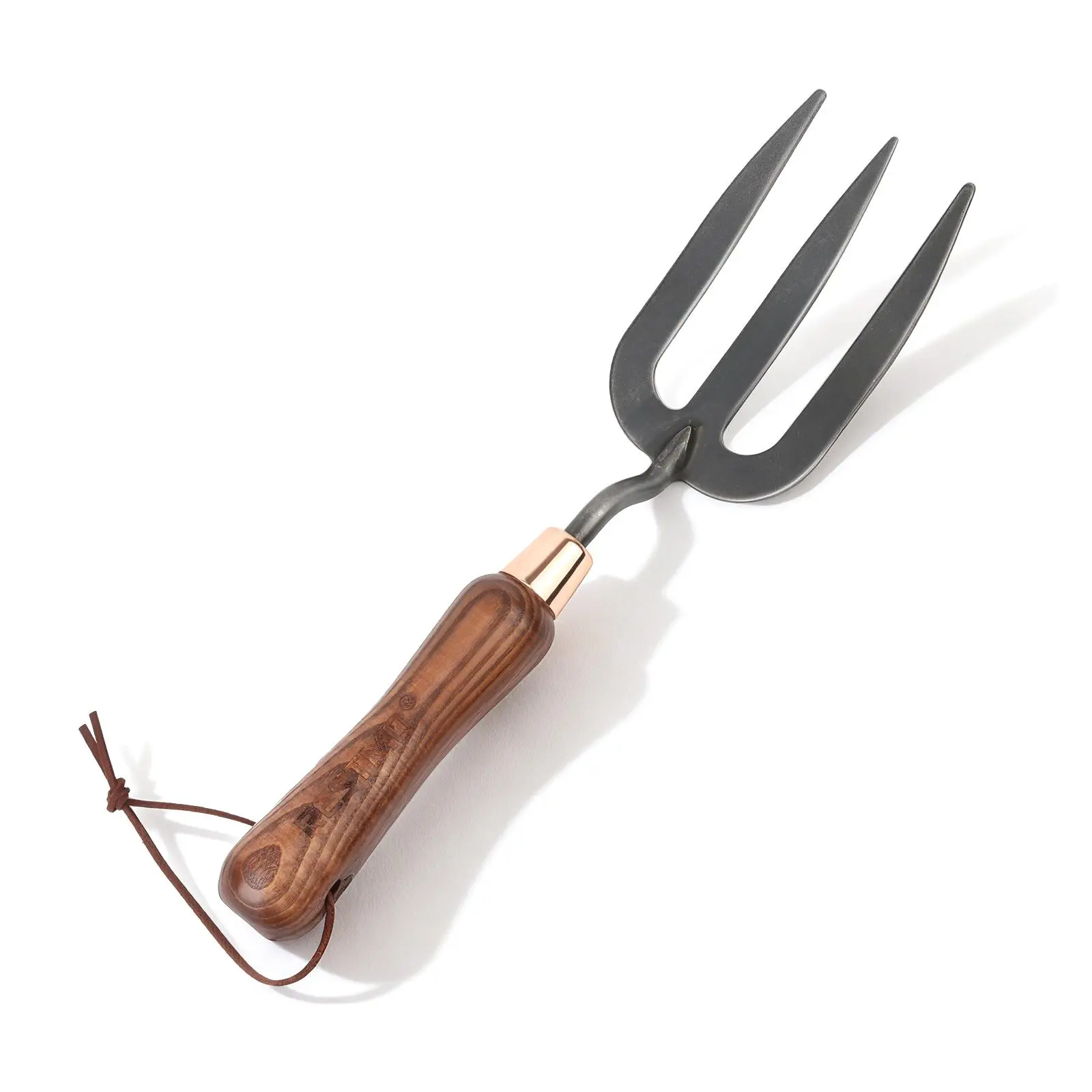 RESTMO Heavy Duty Gardening Hand Fork, Thickened Metal Weeding Fork for Soil Turning, Weed Removal, Planting & Cultivating SummerGarden