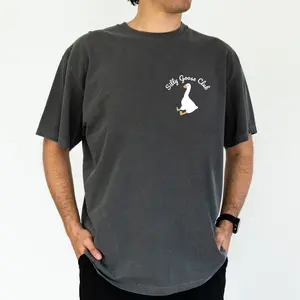 ChicCotton Funny Goose Club Comfort Colors Graphic Tee, Funny Meme Goose T-shirt For Men, Silliest Goose Shirt, Cute Duck Men Tee, Gift For Him