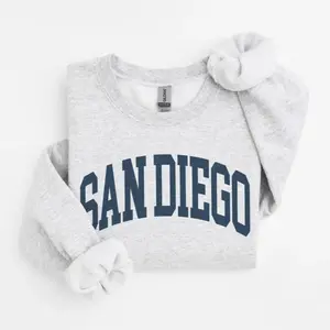 San Diego City Sweatshirt, California Pullover, Vintage Varsity Aesthetic, Trendy Travel Destination Gift, Unisex Crewneck Sweatshirt Cotton Fabric
