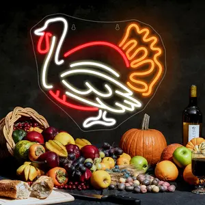 Turkey Neon Sign Light, USB Powered LED Wall Hanging Light, Novelty Lighting for Bar, Shop, Cafe, Restaurant, Window Display, Game Room, Home Room