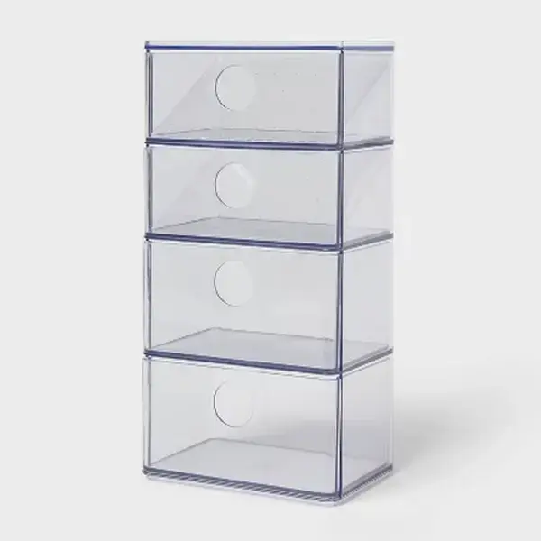 Brightroom Transparent Acrylic Jewelry Box Organizer with Drawer, Decorative Storage Box Organizer, 1-Size Home Accessory Holder
