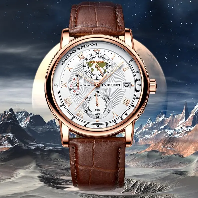 Men's Watch Original Movement LOUIEJUELEN Swiss Brand with