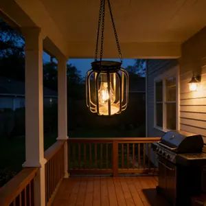 Solar Flame Lantern Hanging Outdoor Waterproof, Solar Mode, for Garden or Yard Easter Decorations