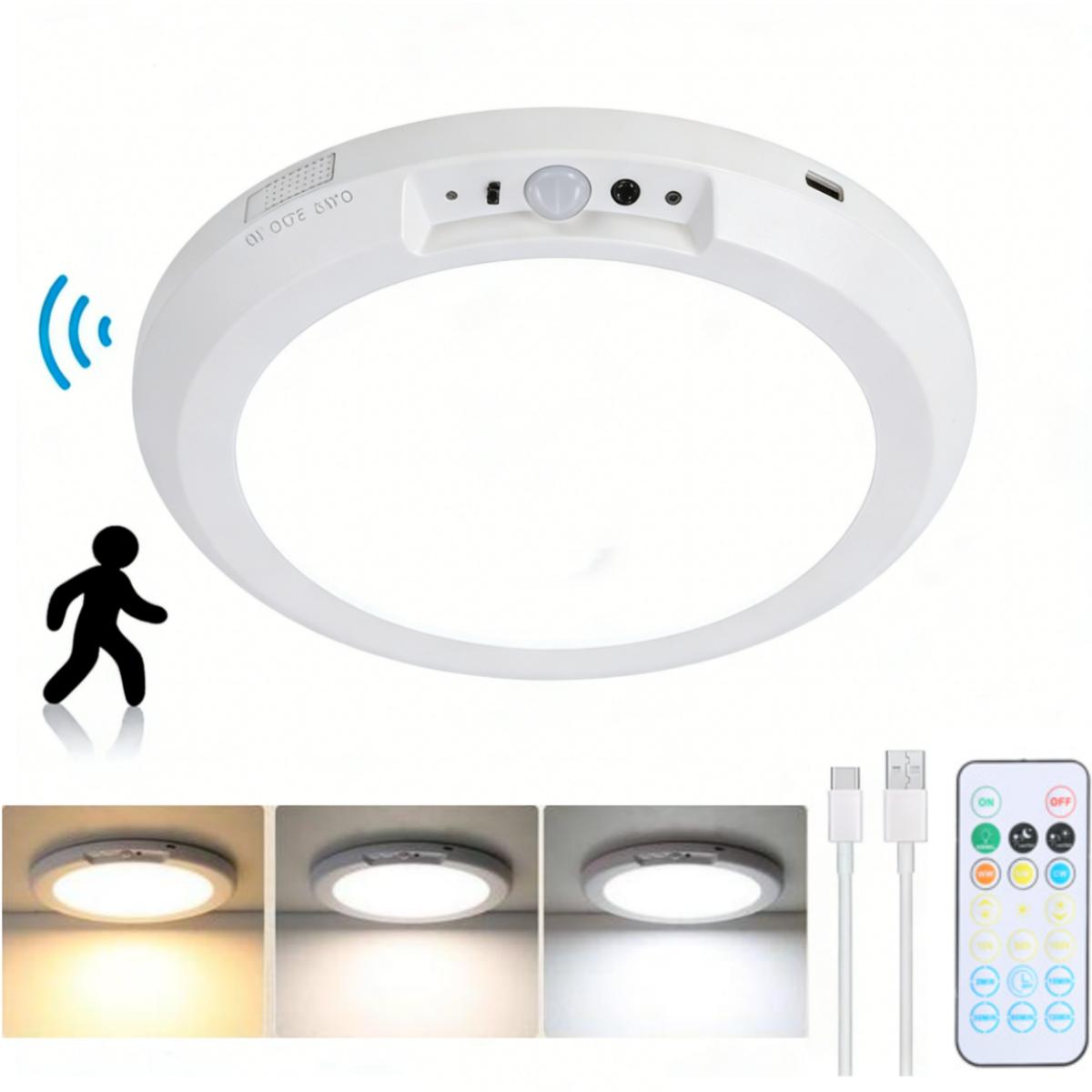 1/2/3Pack Rechargeable Motion Sensor Ceiling 3 Color Modes Light with Remote Control - Magnetic Wireless Ceiling LED Light for Closet Shower Stairs Shed Hallway Porch Patio Pantry Garage ect 1/2/3Pack Rechargeable Motion Sensor Ceiling 3 Color Modes Light with Remote Control - Magnetic Wireless Ceiling LED Light for Closet Shower Stairs Shed Hallway Porch Patio Pantry Garage ect
