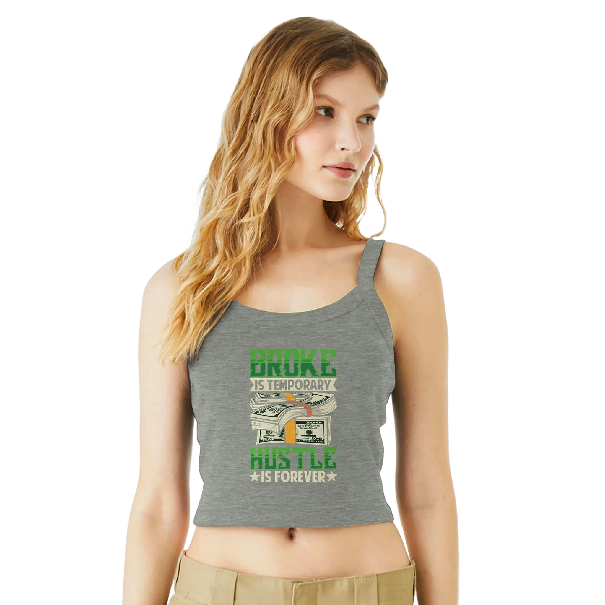 Broke is Temporary. Hustle is Forever Women's Micro Ribbed Scoop Tank | Bella + Canvas 1012BE