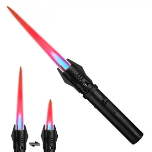 Torch Lighters Butane Adjustable Jet Flame Lightsaber Windproof Refillable Long Lighter for Candle, BBQ, Fireworks (Butane Not Included) Black Kitchen Hot Pot Cook Gift Lightweight Decor